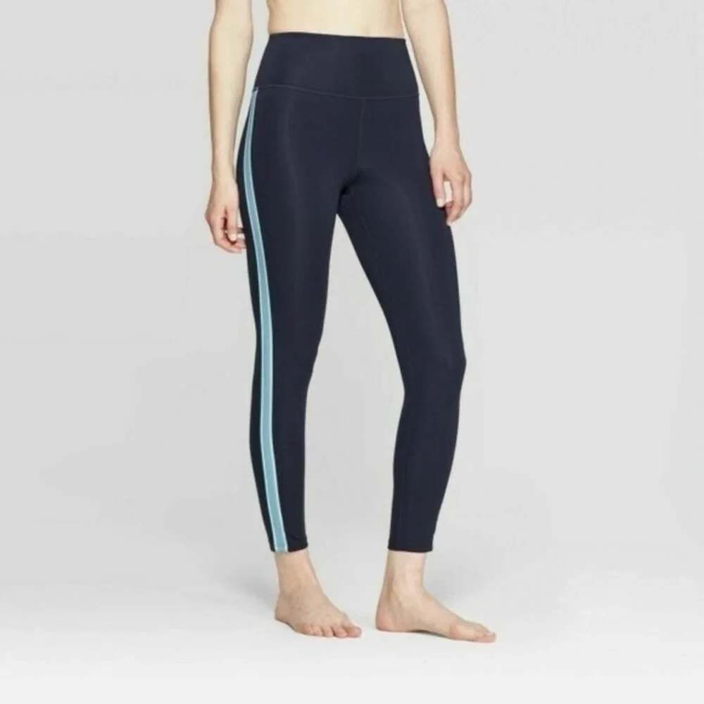 Joy Lab • Navy With Blue Side Stripe Leggings